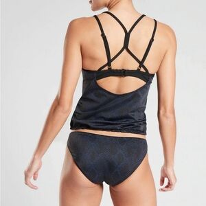 Athleta Women's Blousy Tankini Top 36 B/C Dress Blue Adjustable Straps